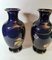 Blue Glazed Earthenware Vases by Gustave Asch for Sainte-Radegonde, Set of 2 3