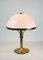 Lampe de Bureau Mushroom Mid-Century Art Déco en Laiton Opaline 13