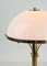 Mid-Century Art Deco Brass Opaline Mushroom Table Lamp, Image 4
