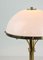 Mid-Century Art Deco Messing Opalglas Mushroom Tischlampe 4