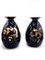 Art Deco Black, Silver, Red & Gold Ceramic Vases by Charles Catteau for Boch Frères, 1933, Set of 2 1