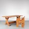 Italian Crate Desk with Chair by Gerrit Rietveld for Cassina, 1970s, Set of 2 6