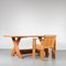 Italian Crate Desk with Chair by Gerrit Rietveld for Cassina, 1970s, Set of 2 5