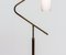 Brass Floor Lamp with Two Opaline Shades or Vases from Stilnovo, Italy, 1950s, Image 2