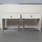 Cream and Chrome Tube Nightstands, 1950s, Set of 2, Image 1