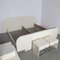 Marco de cama y base de cama de cromo en crema y cromo, años 50, Imagen 4