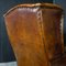 Vintage Brown Leather Wing Chair, Image 6