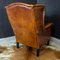 Vintage Brown Leather Wing Chair 4