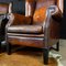 Vintage Brown Leather Wing Chair 5