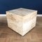 Large Travertine Cube Side Table on Wheels, 1970s 1