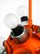 Lámpara de techo Atomic era espacial con globos de vidrio en naranja y metal de kaiser Leuchten, años 60, Imagen 12