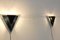Apliques de pared triangulares holandeses modernos de vidrio y acero. Juego de 2, Imagen 7