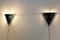 Apliques de pared triangulares holandeses modernos de vidrio y acero. Juego de 2, Imagen 3