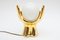 Italian Gold Hand Globe Table Lamp, 1970s 3