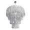 Large Pearl Grey Blown Murano Poliedri Glass Chandelier, 1980s, Image 5