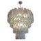 Lámpara de araña Poliedri grande de cristal de Murano soplado en burdeos, años 80, Imagen 8