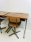 Vintage Dutch School Wooden Desks and Chairs Set, 1950s, Set of 4, Image 15