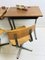 Vintage Dutch School Wooden Desks and Chairs Set, 1950s, Set of 4 11