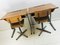 Vintage Dutch School Wooden Desks and Chairs Set, 1950s, Set of 4 1