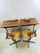 Vintage Dutch School Wooden Desks and Chairs Set, 1950s, Set of 4 12