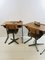 Vintage Dutch School Wooden Desks and Chairs Set, 1950s, Set of 4, Image 8