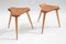 French Elm and Beech Stools, 1950s, Set of 2 1