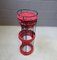 Black Metal and Red Rattan Plant Stands, 1970s, Set of 3 6