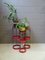Black Metal and Red Rattan Plant Stands, 1970s, Set of 3, Image 10