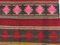 Tapis Kilim Vintage en Laine Rouge, Rose, Noire et Beige, Turquie, 1950s 9