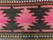 Vintage Turkish Red, Pink, Black, and Beige Wool Kilim Rug, 1950s, Image 5