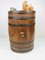 Antique Oak and Brass Barrel Wine or Liquor Cabinet 18