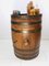 Antique Oak and Brass Barrel Wine or Liquor Cabinet 19