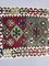 Petit Tapis Kilim Vintage en Laine Rouge, Verte, Beige et Noire, Turquie, 1950s 9