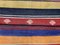 Small Vintage Turkish Indigo, Red, Gold, Blue, and Black Wool Kilim Rug, 1950s 8