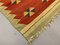 Small Vintage Turkish Red, Green, Beige, and Yellow Wool Kilim Rug, 1950s 5