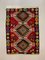 Small Vintage Turkish Red, Black, Pink, Blue, and Green Wool Kilim Rug, 1950s 1