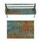 Wooden Bench with Blue Patina and Carved Cast Iron, 1940s, Image 2