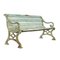 Weathered Wood Bench with Cast Iron Legs, 1940s, Image 1