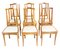 German Art Nouveau Walnut Dining Chairs, Set of 6 1