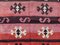 Large Vintage Turkish Pink, Blue, Beige & Black Tribal Kilim Rug, 1950s 8
