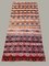 Large Vintage Turkish Pink, Blue, Beige & Black Tribal Kilim Rug, 1950s 1