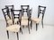 Ebonized Wood Dining Chairs, 1950s, Set of 6 4