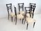 Ebonized Wood Dining Chairs, 1950s, Set of 6 6