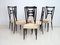 Ebonized Wood Dining Chairs, 1950s, Set of 6 2