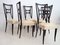 Ebonized Wood Dining Chairs, 1950s, Set of 6 7