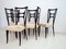 Ebonized Wood Dining Chairs, 1950s, Set of 6 5