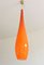Grande Lampe à Suspension en Verre Orange de Vistosi, 1960 5