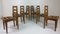 Oak Dining Chairs by Maurice Pré & Janette Laverrière, 1950s, Set of 6, Image 6