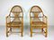 Large Vintage Bamboo & Rattan Lounge Chairs, 1960s, Set of 2 4