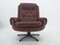 Mid-Century Leather Swivel Armchair from Peem, Finland,, 1970s, Image 8